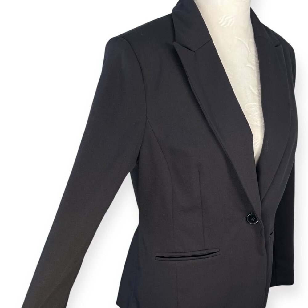 Liz Claiborne Petite Black Blazer 8P Stretch Career Office Jacket - Picture 7 of 10
